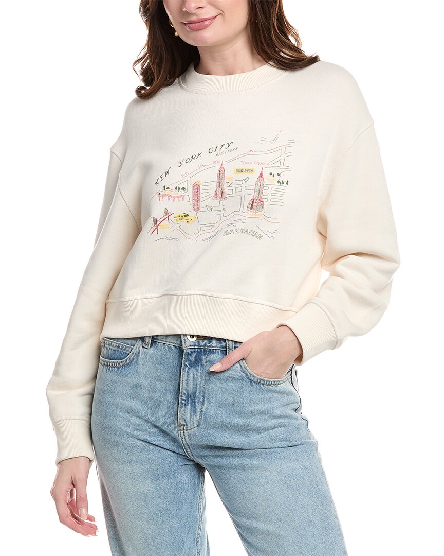 Rag & Bone Vintage Terry Nyc Tourist Sweatshirt In White