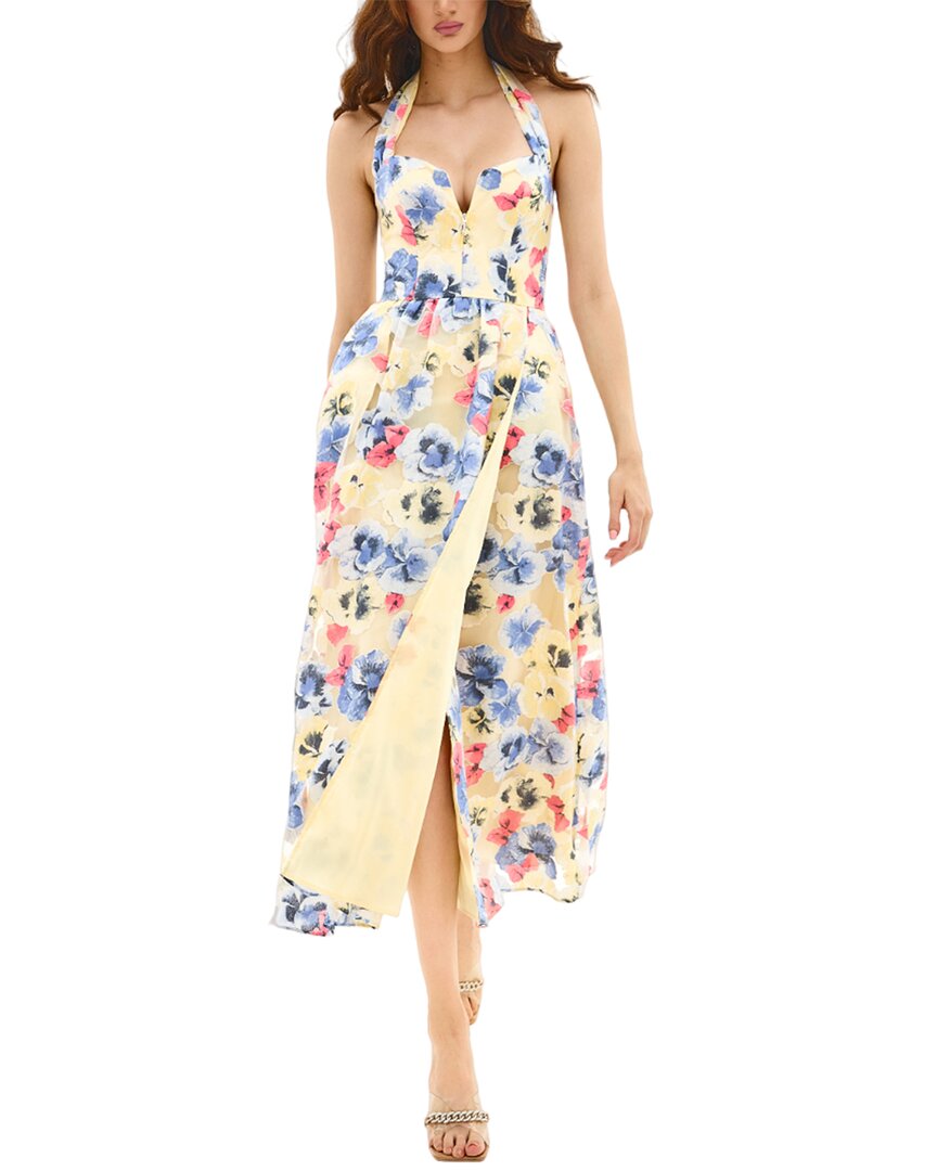 Shop Bgl Linen-blend Midi Dress