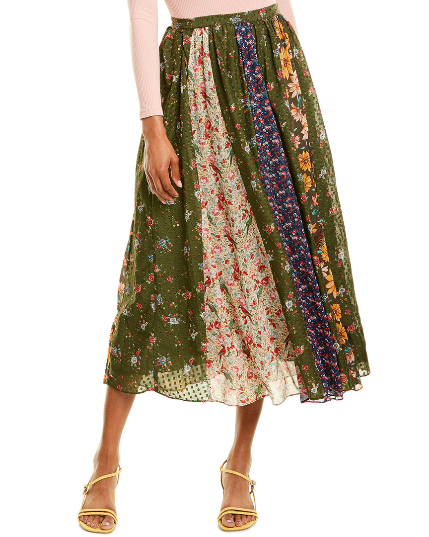 Farm Rio Mixed Liberty Silk-Blend Maxi Skirt Women's | eBay