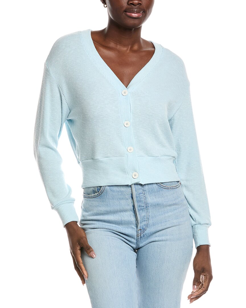 Michael Stars Isla Tahoe Rib Cardigan In Fountain In Blue