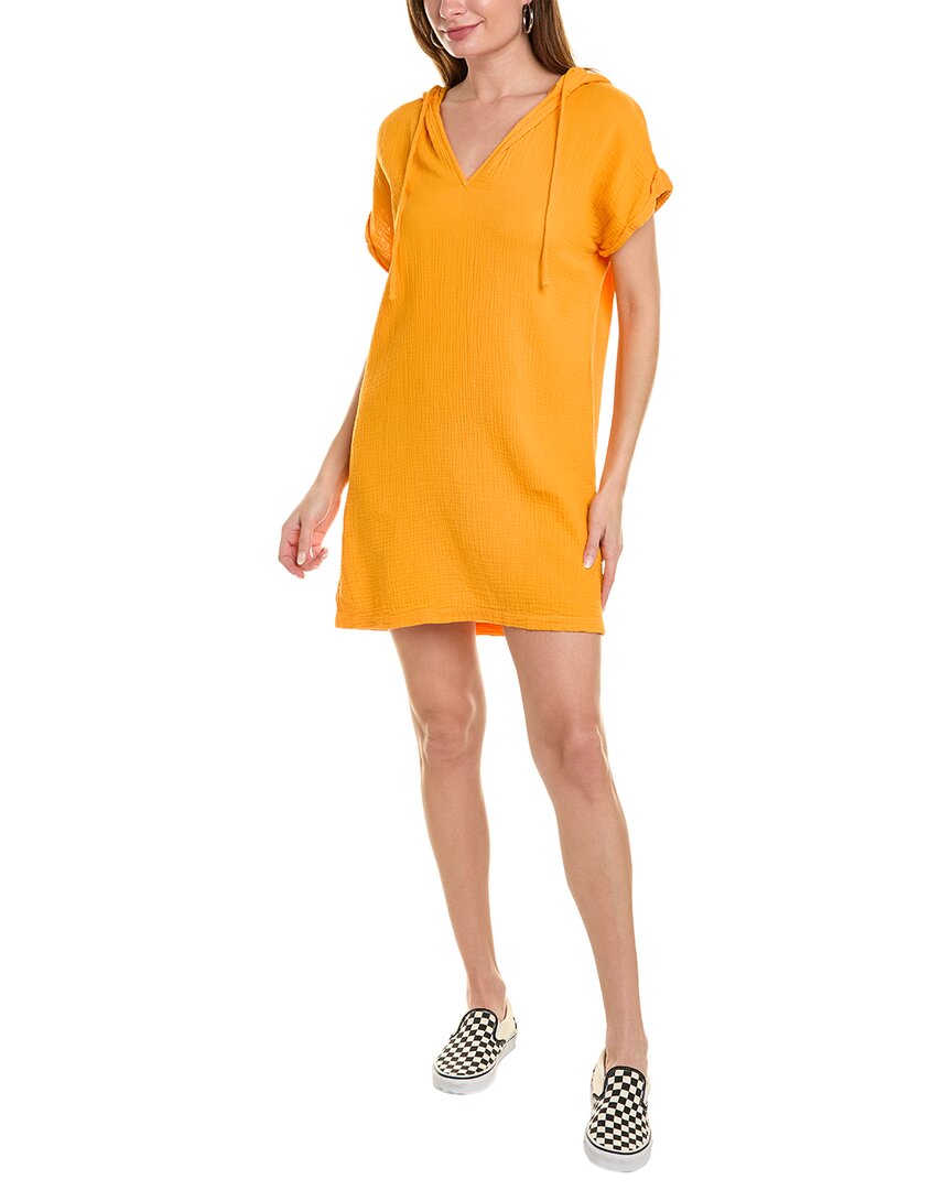Shop Monrow Gauze Shift Dress In Orange