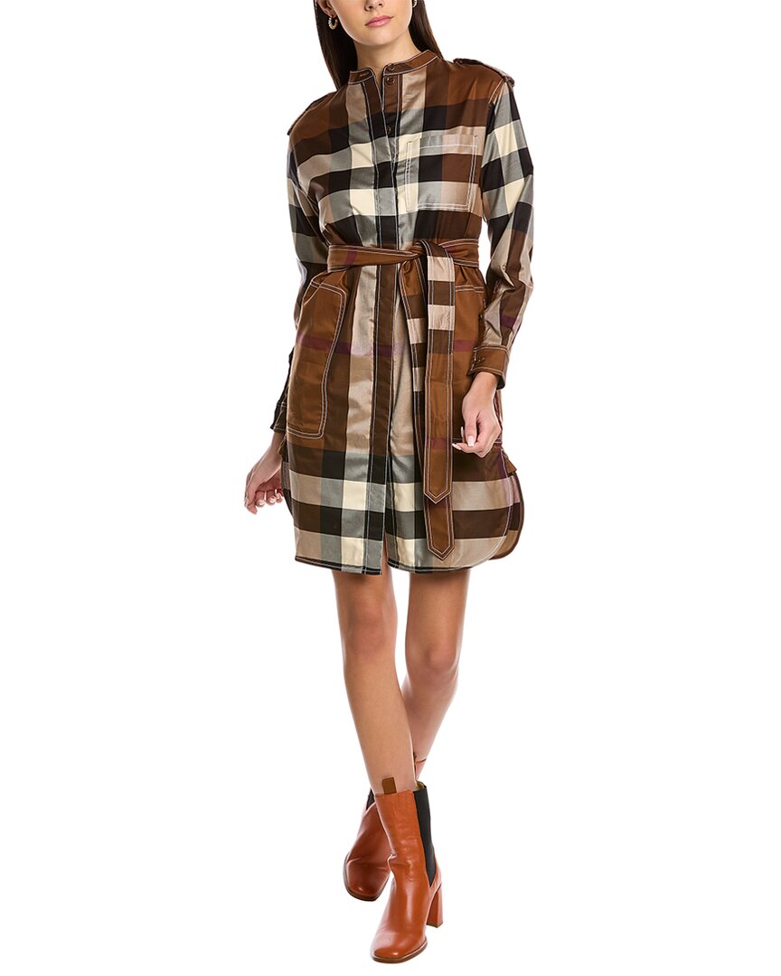 Plaid Print Tie Waist Collared Neck Long Sleeve Shirt Dress, Mini Dres –  KesleyBoutique