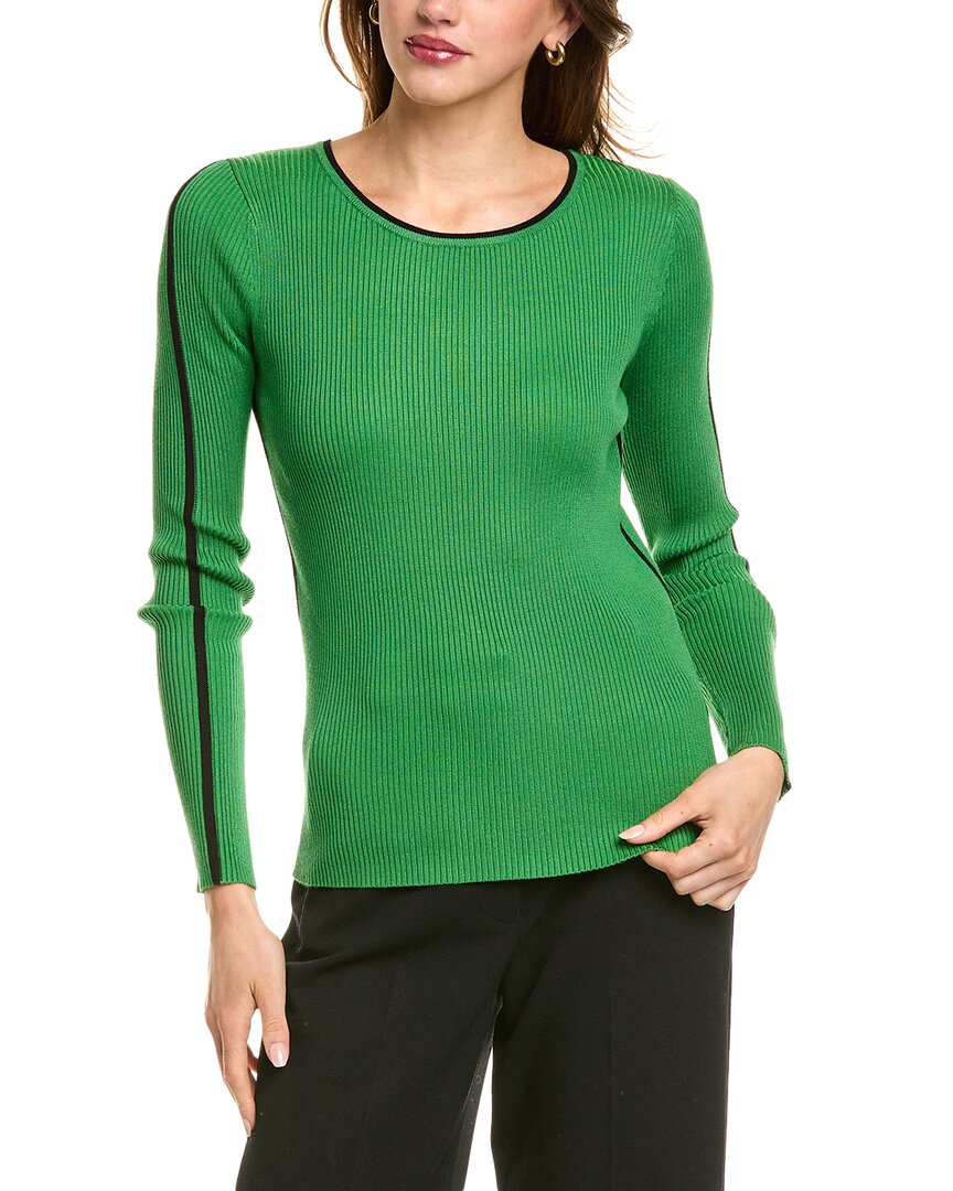 T Tahari Rib Sweater In Green