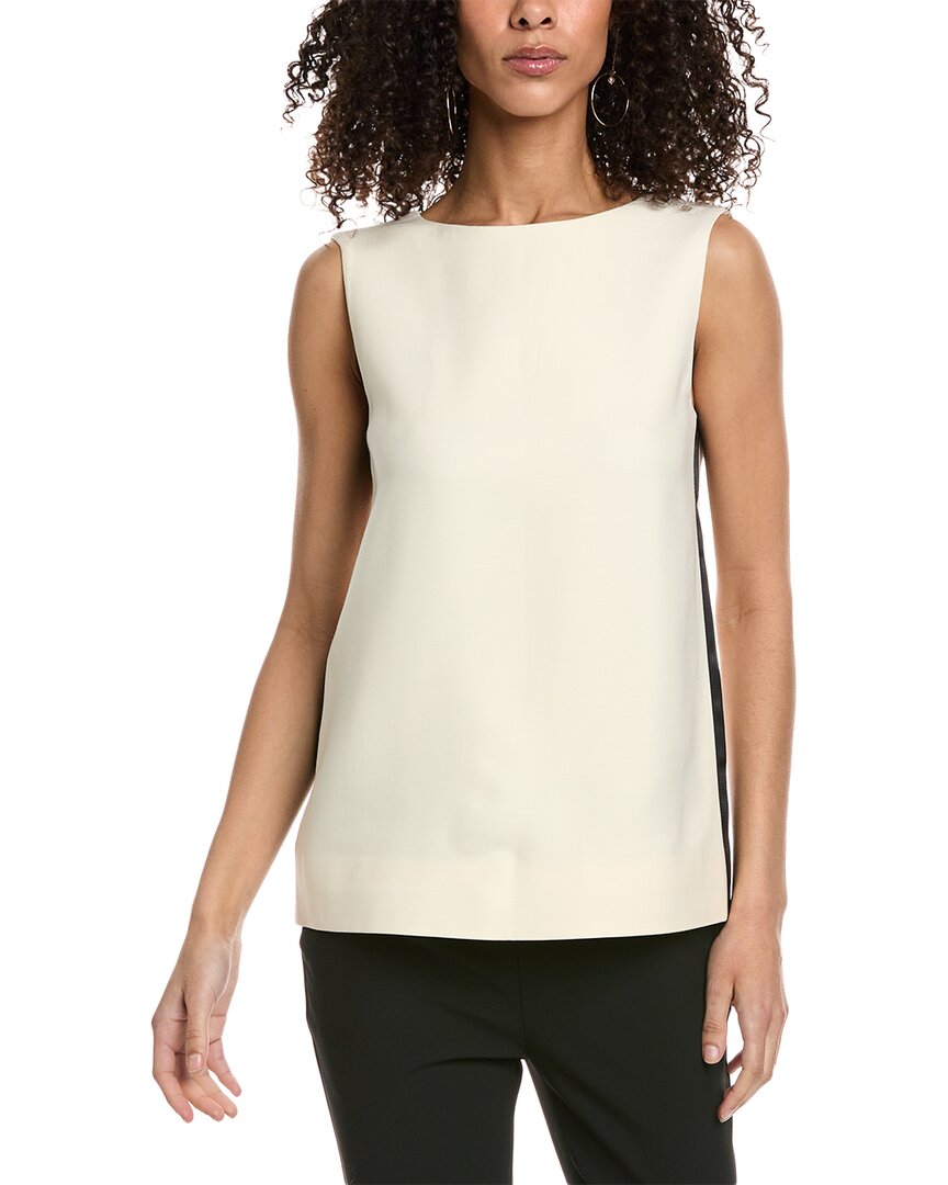 Burberry Sleeveless Wool Top In White