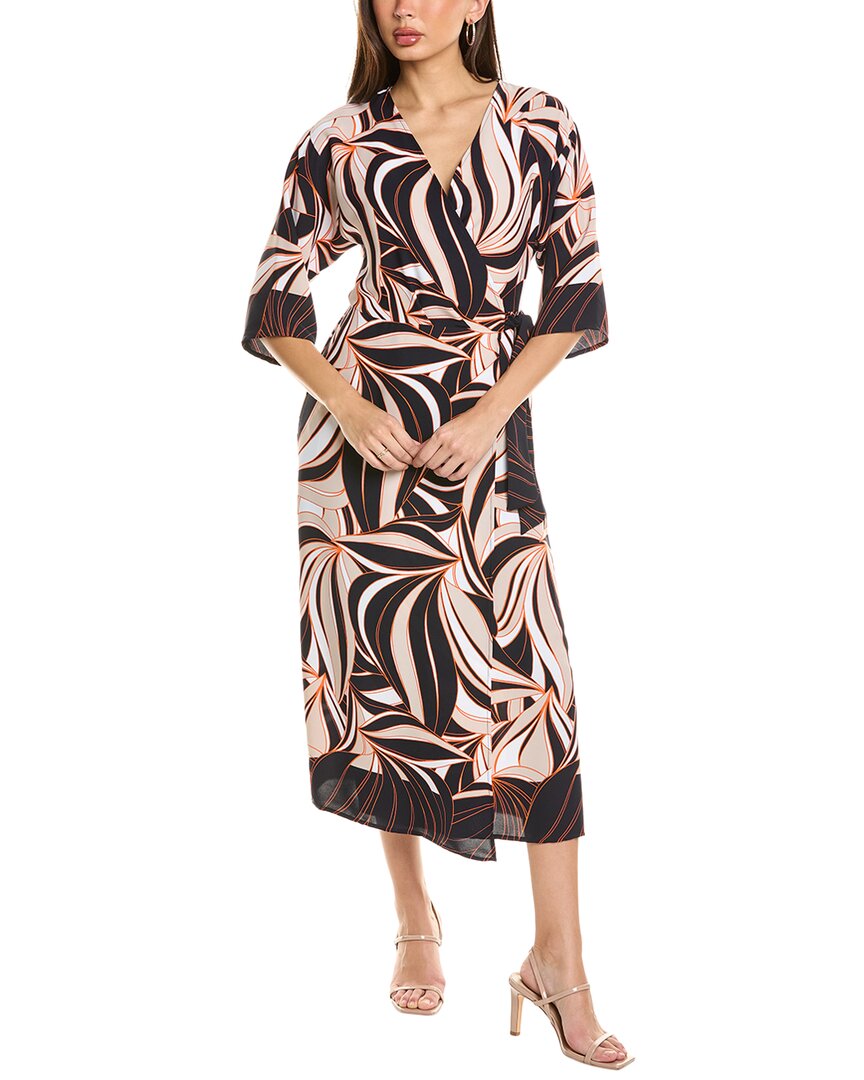 Joseph Ribkoff Midi Wrap Dress In Beige