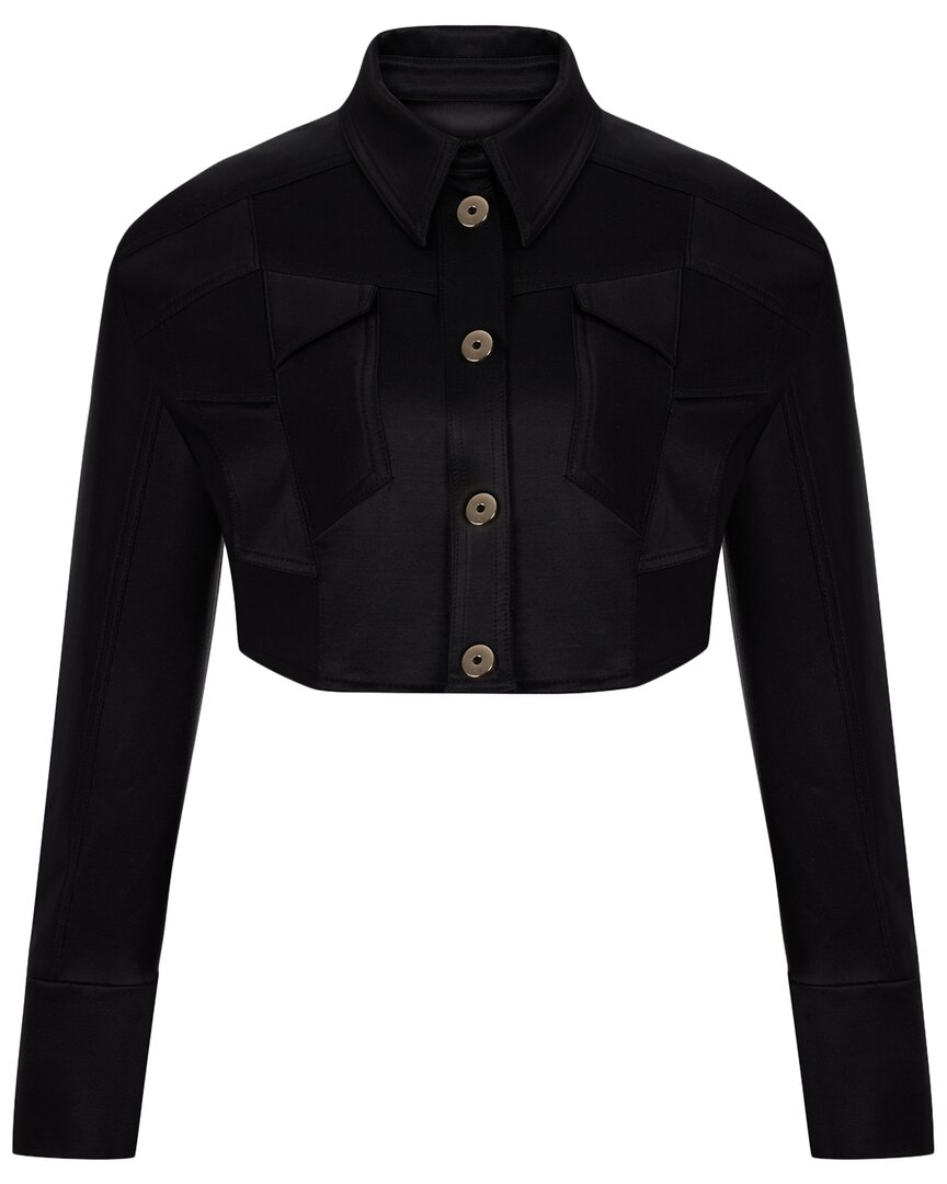 NOCTURNE NOCTURNE ASYMMETRIC POCKET CROP JACKET 