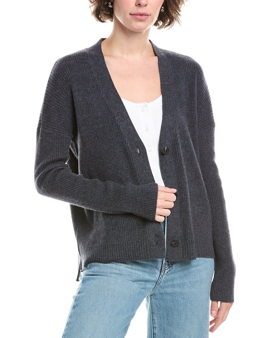 Raffi Relaxed Cashmere Cardigan In Gray