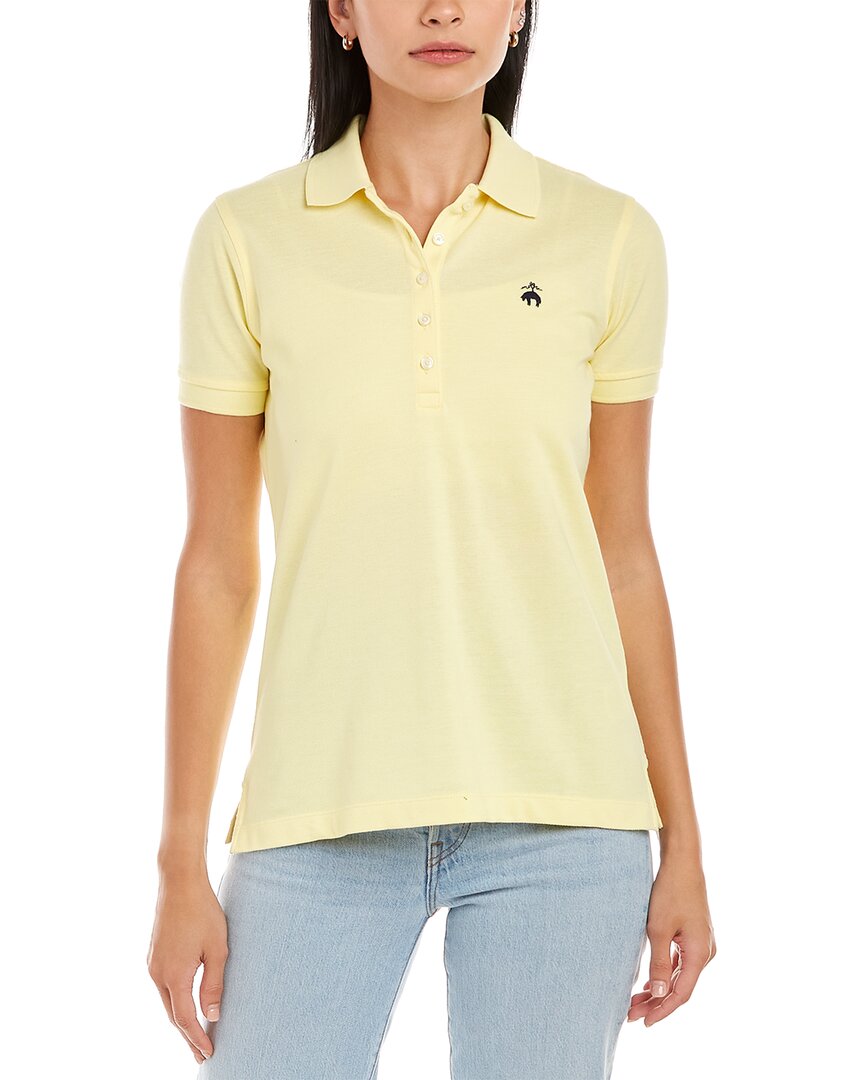 Shop Brooks Brothers Golf Polo Shirt In Yellow