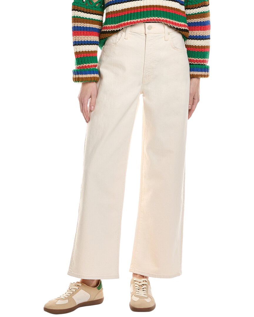 Mother The Dodger Ankle Act Natural Wide Leg Jean In White