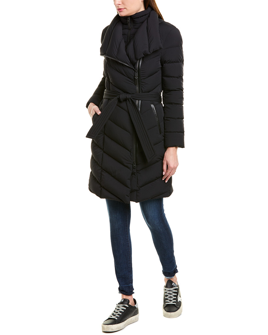 Mackage Ilena Leather-Trim Down Coat Women's Black M | eBay