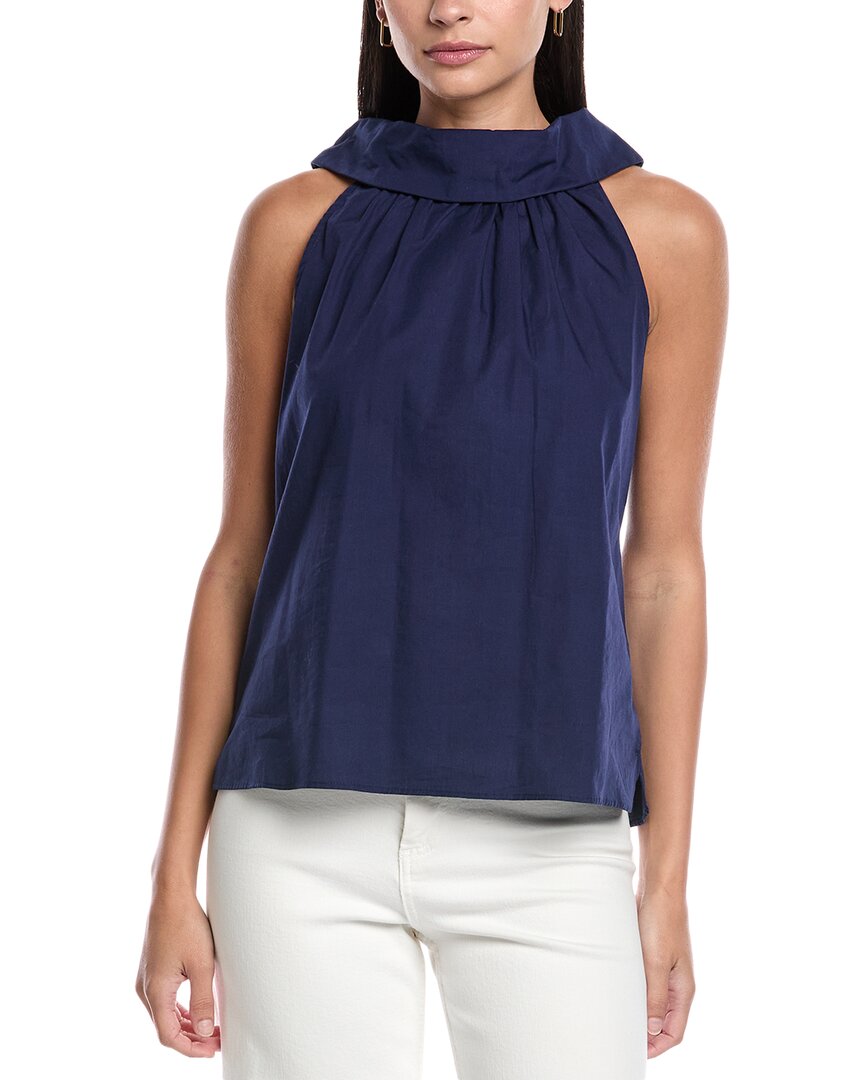 Sail To Sable Cowl Neck Top In Blue