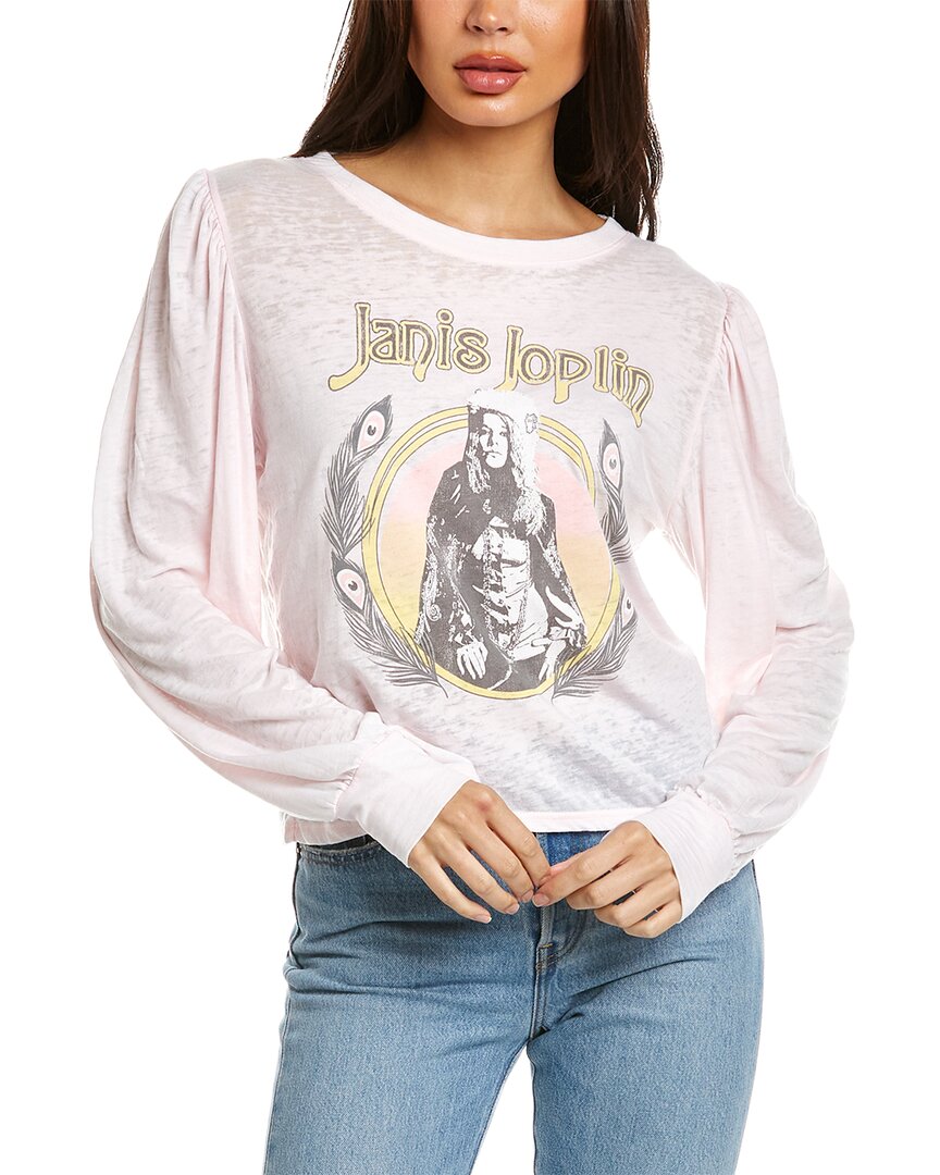 Recycled Karma Janis Joplin Puff Sleeve Sweatshirt In Pink ModeSens