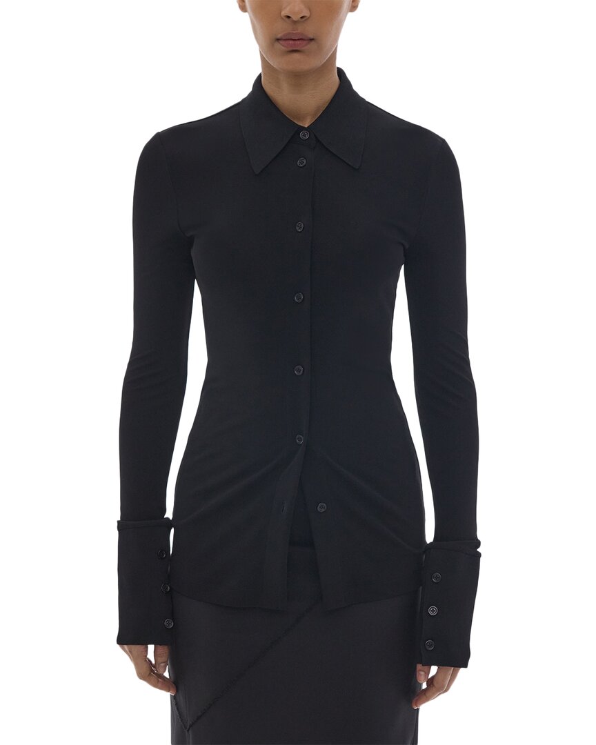 Helmut Lang Viscose Jersey Shirt In Black