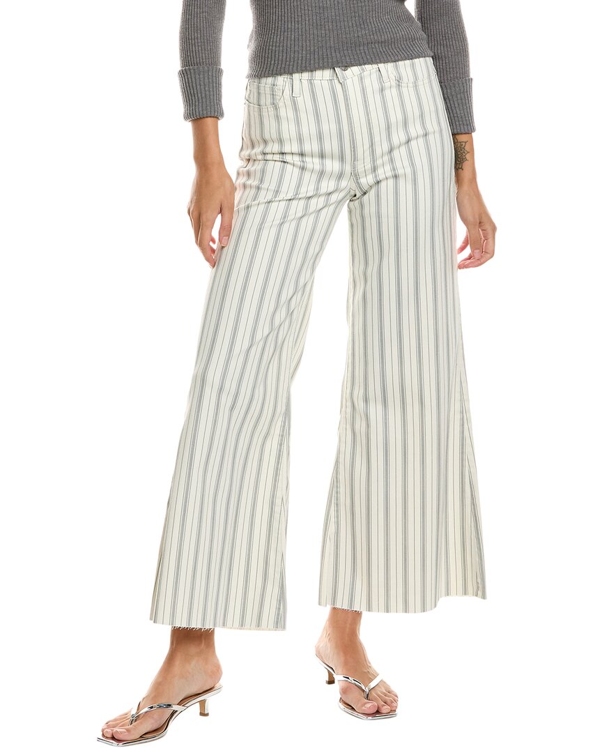 Frame Le Crop Mini Striped Mid-rise Bootcut Jeans In White