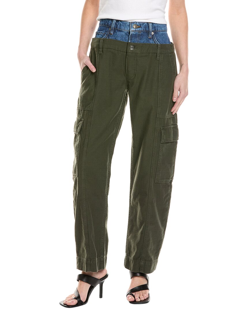 Frame Denim Le Mix Whiplash Cargo Barrel Jean In Blue
