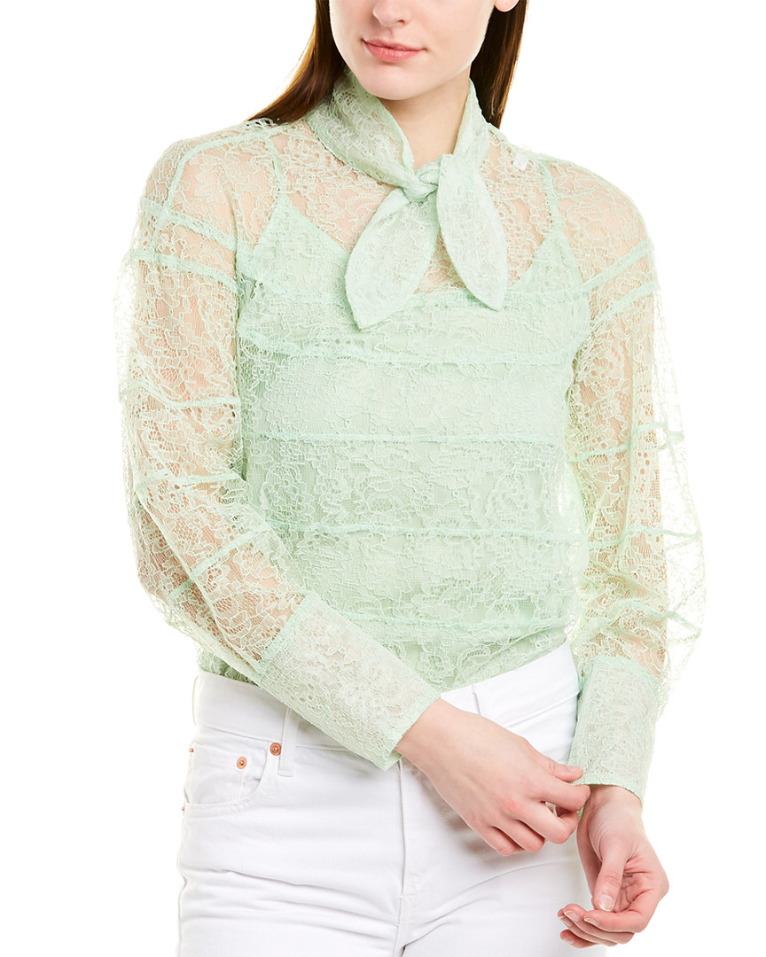 Image of Sandro Lace Silk-Lined Top