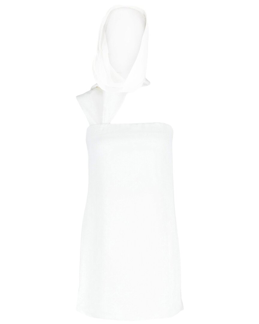 Ferragamo White Hooded Mini Dress