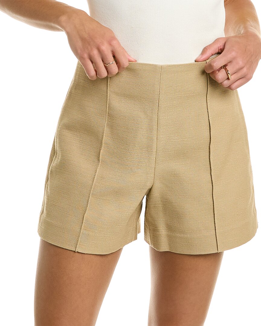 Vince Sculptural Panama Shorts In Brown