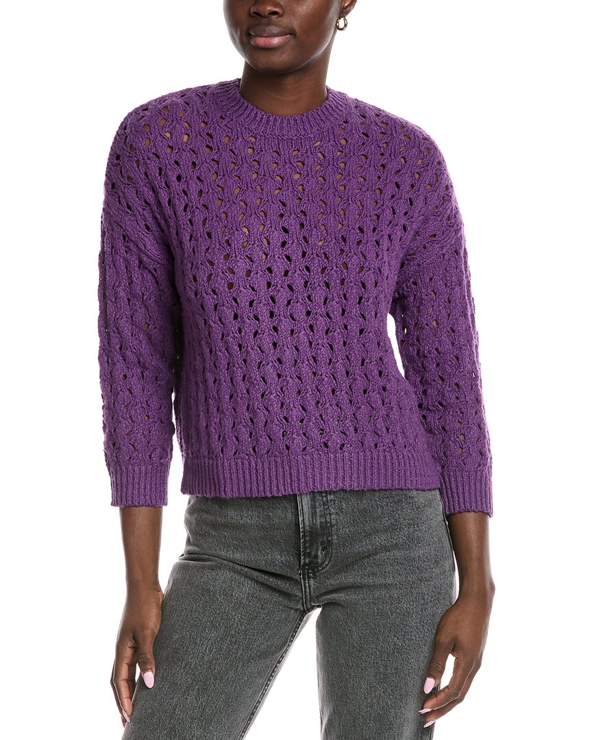 Autumn Cashmere Cotton By  Puff Stitch Sweater In Purple