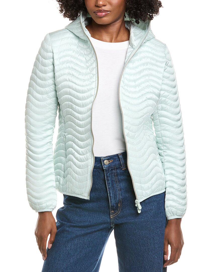 Save The Duck Jinnie Short Wave Quilt Jacket In Blue