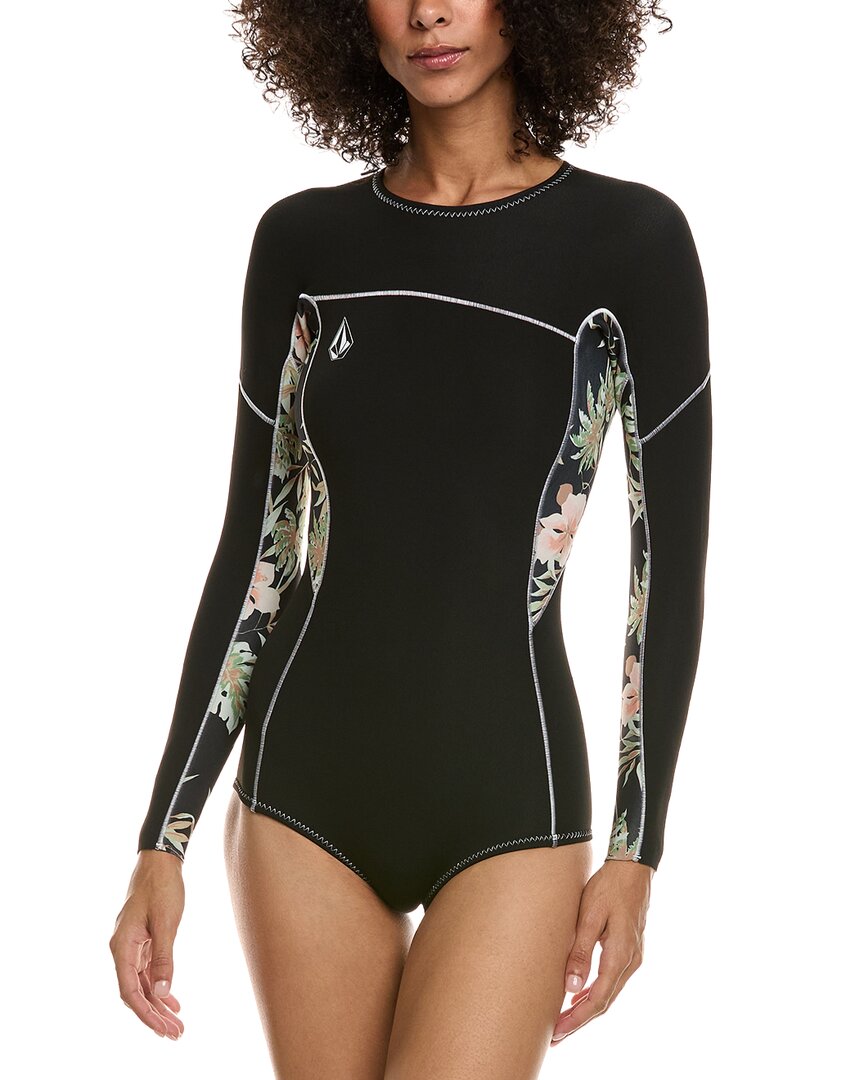 Volcom Floral Print Springsuit In Black