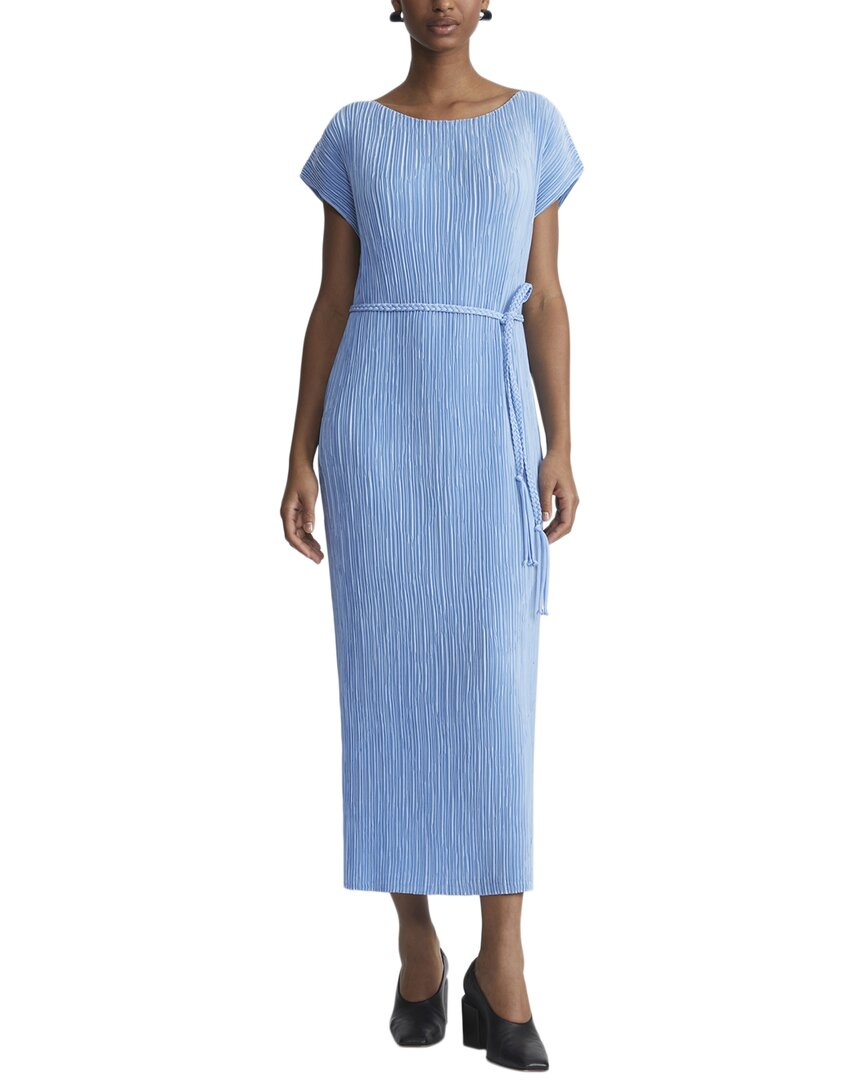 Lafayette 148 Pleated Tie-waist Column Midi Dress