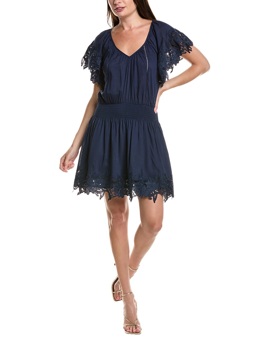 Ramy Brook Jacy Lace Trim Short Sleeve Dress