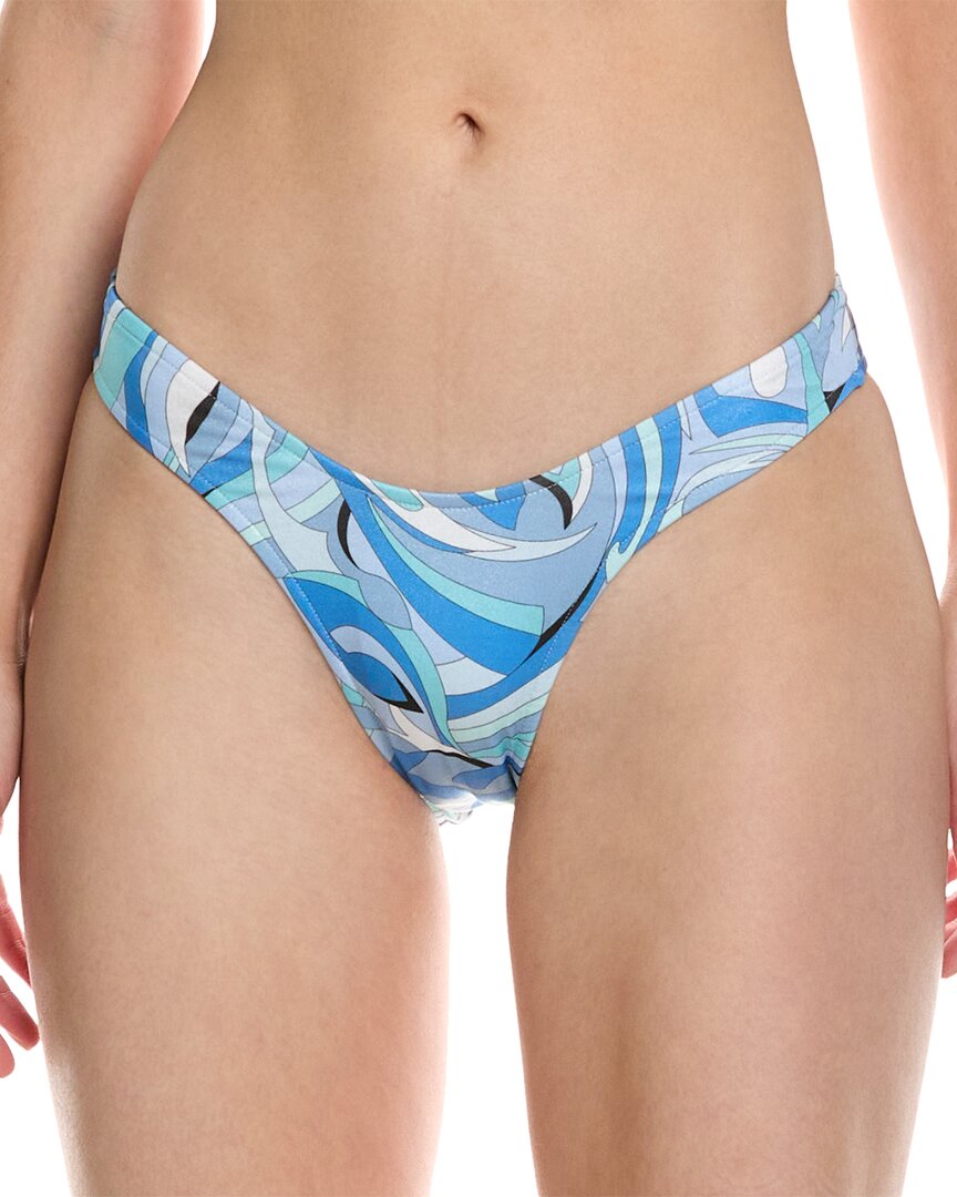 Shop Monica Hansen Beachwear Vintage Chic U Bikini Bottom In Blue