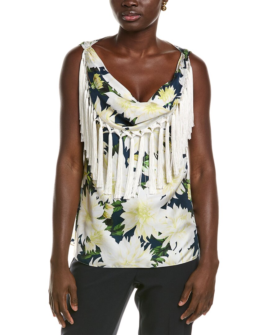 OSCAR DE LA RENTA OSCAR DE LA RENTA DAHLIA SILK TWILL TANK 