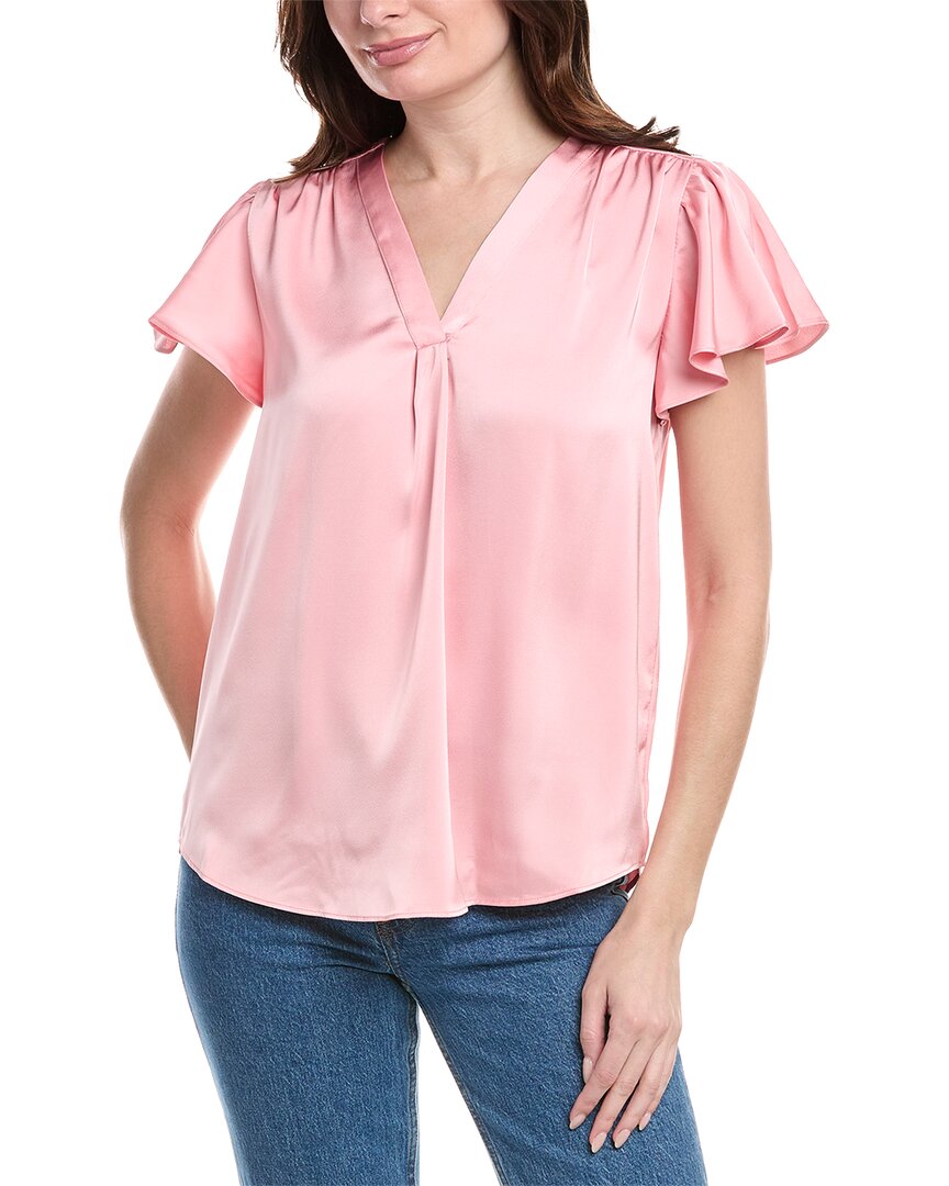 Vince Camuto Satin Flutter Sleeve Top