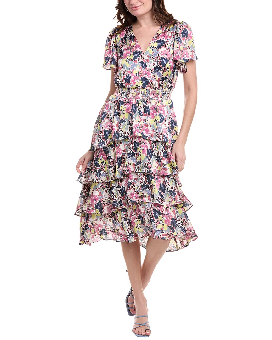 Vince Camuto Tiered Midi Dress In Purple