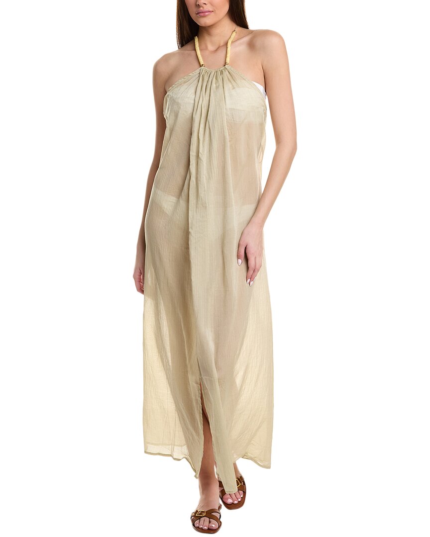 Shop Vix Solid Cloe Long Coverup In Green