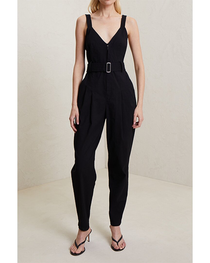 Shop A.l.c . Carmen Linen-blend Jumpsuit In Black