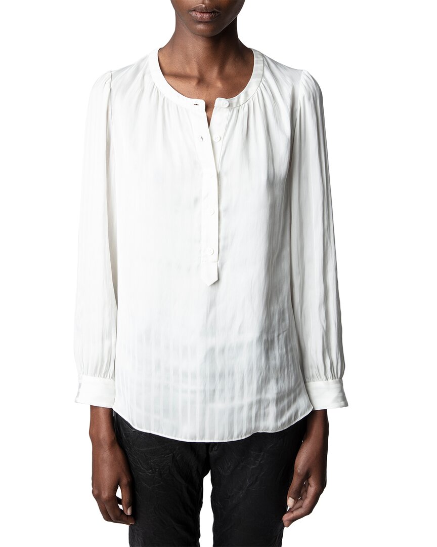 Zadig & Voltaire Teck Tonal Stripe Satin Blouse