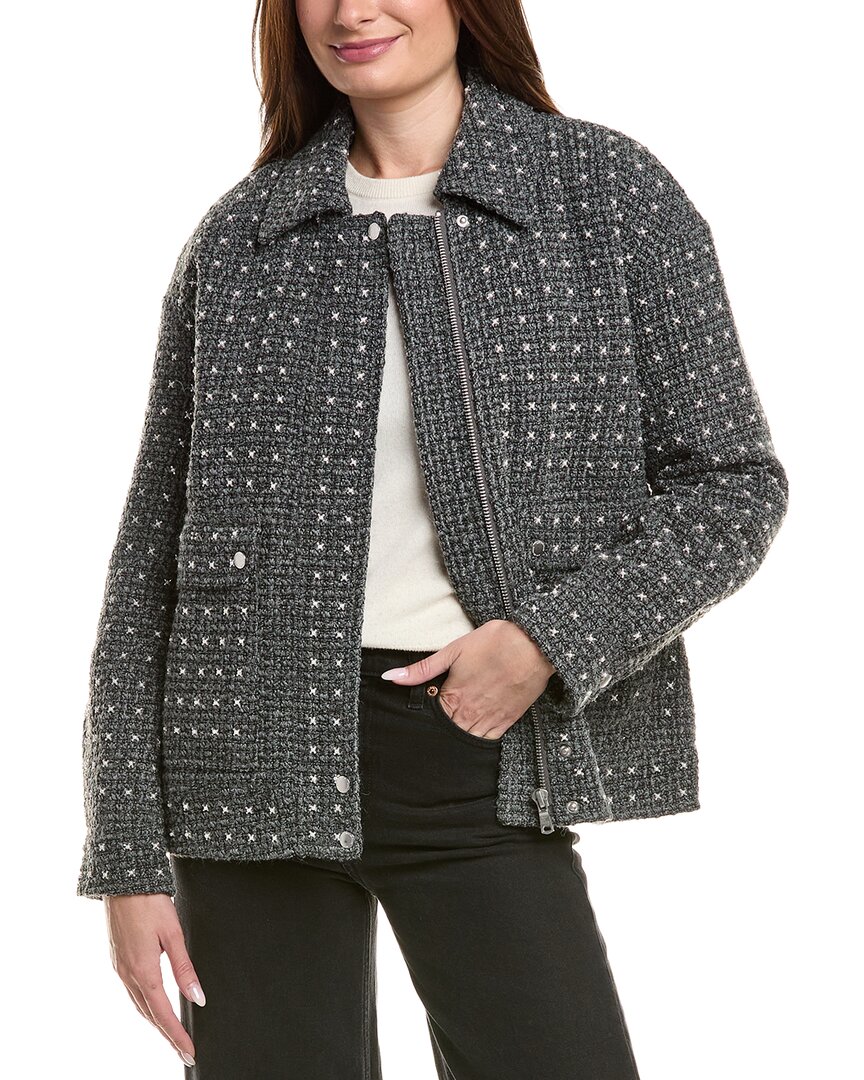 Avec Les Filles Wool-blend Mid-length Coat In Gray