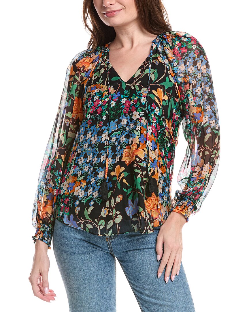 Hale Bob Carmen Silk-blend Blouse In Multi