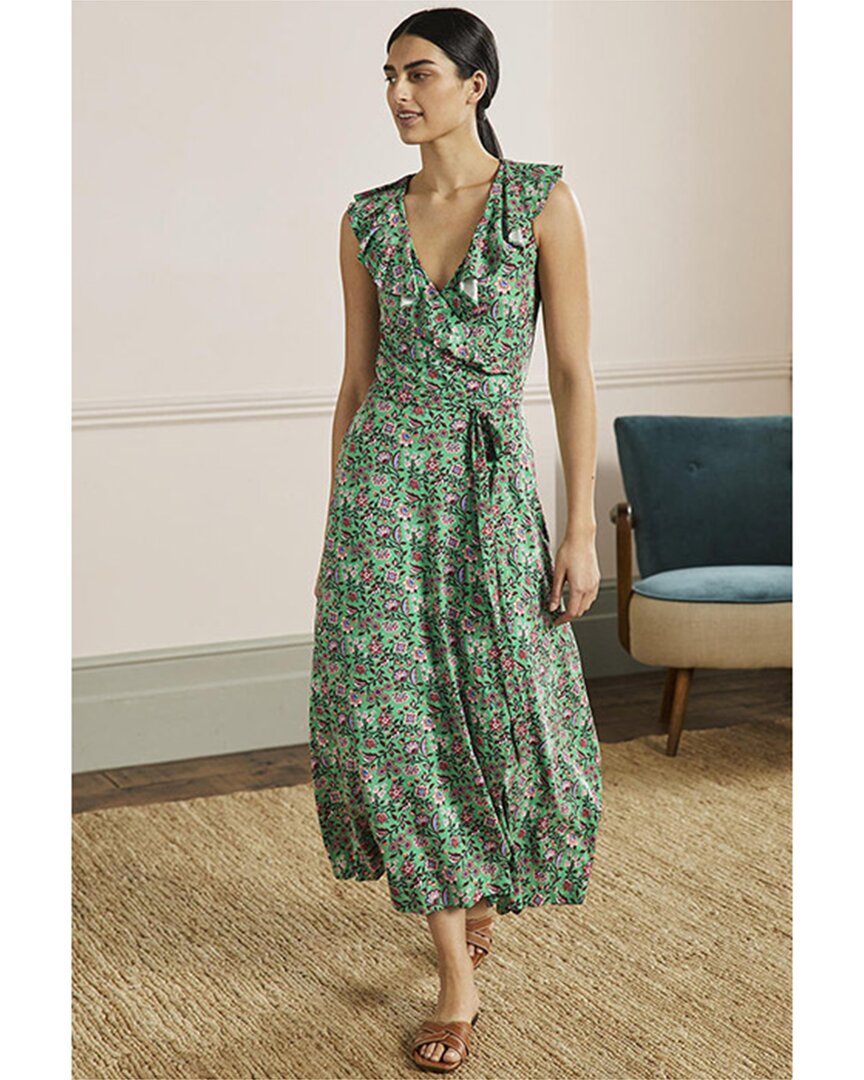 Shop Boden Saskia Wrap Jersey Maxi Dress In Green