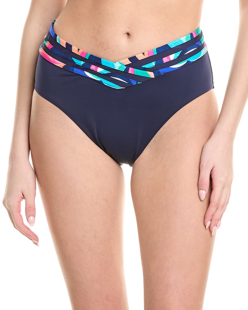 La Blanca Painted High-waist Bikini Bottom