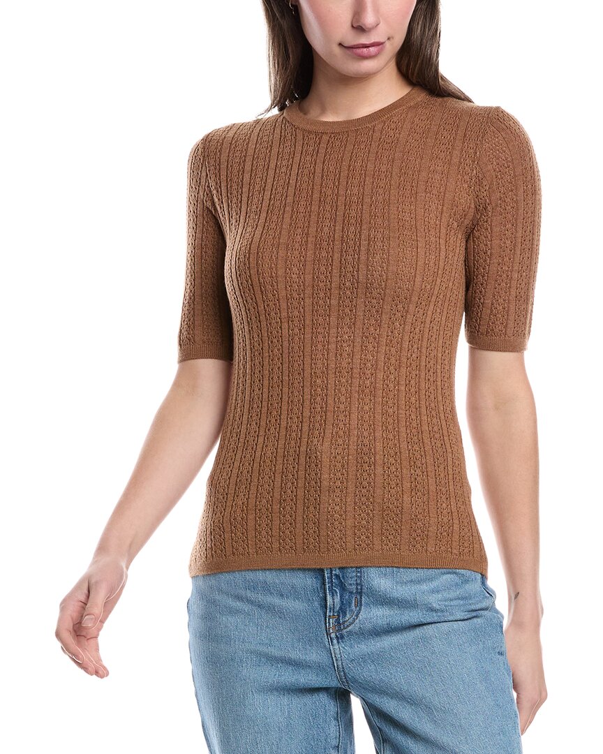 Rag & Bone Tina Merino Wool Crewneck Top In Beige