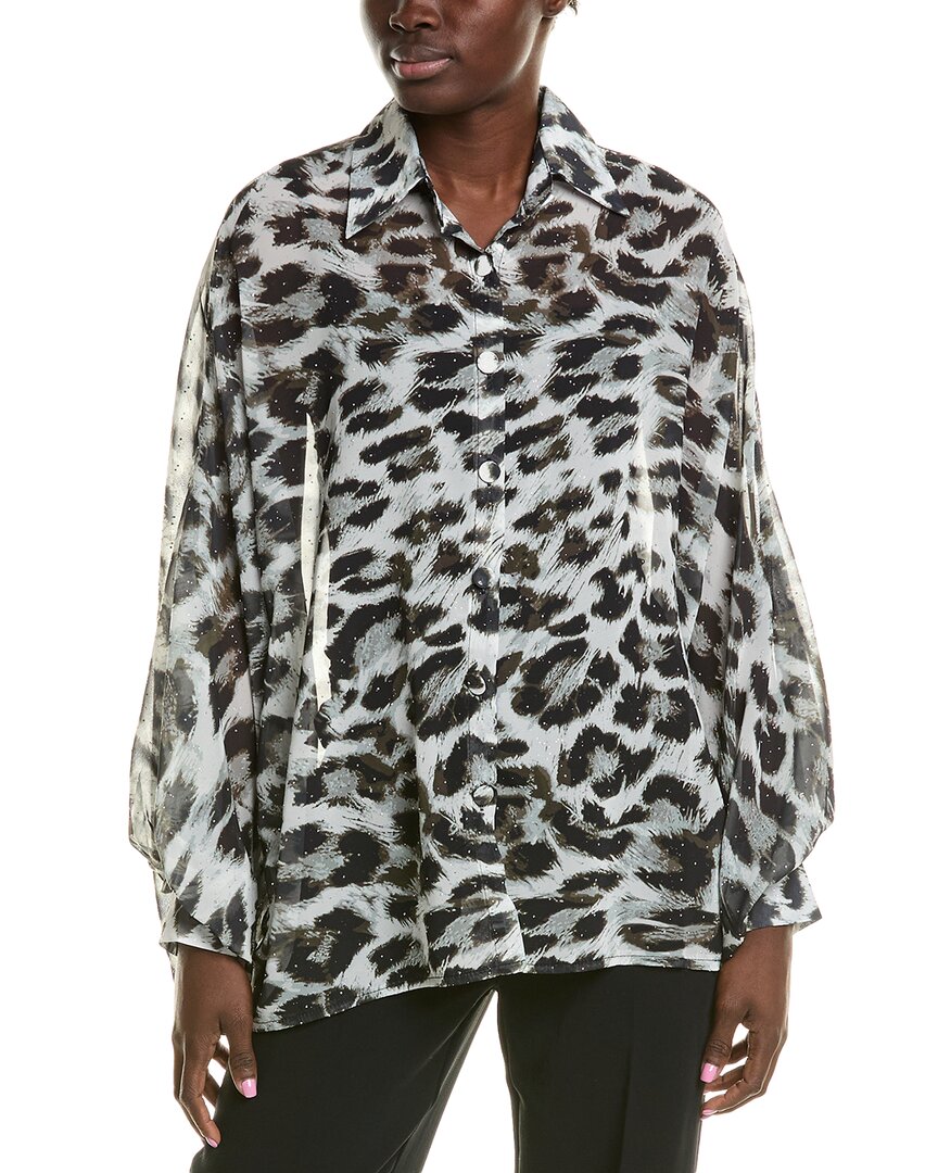 Beulah Extreme Dolman Blouse In Grey