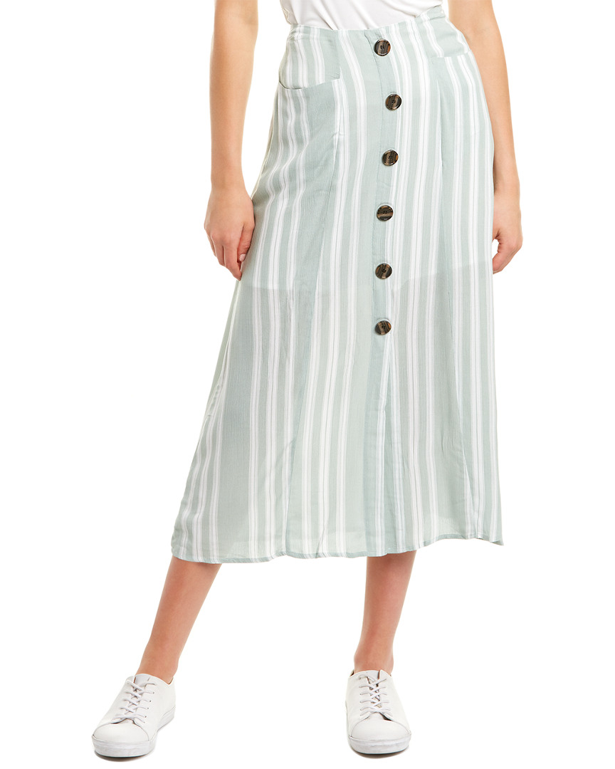 Image of FORE Striped Midi Skirt