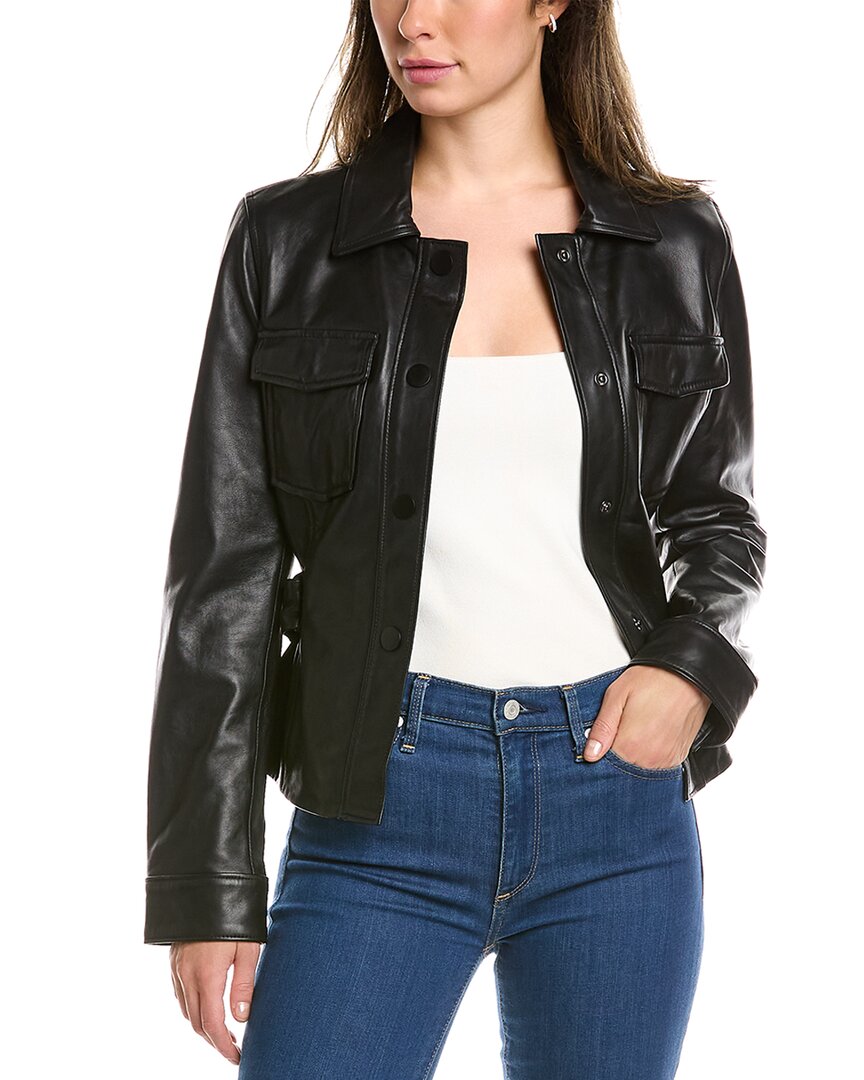 Lamarque Cherice Leather Moto Jacket In Black | ModeSens
