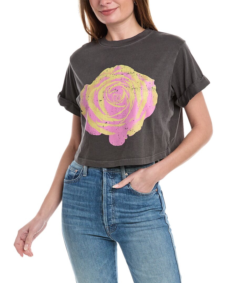 Shop Girl Dangerous Rose Gradient T-shirt In Black
