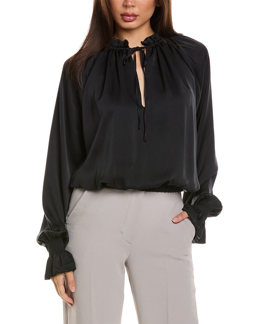 Shop Ramy Brook Bethany Satin Top In Black