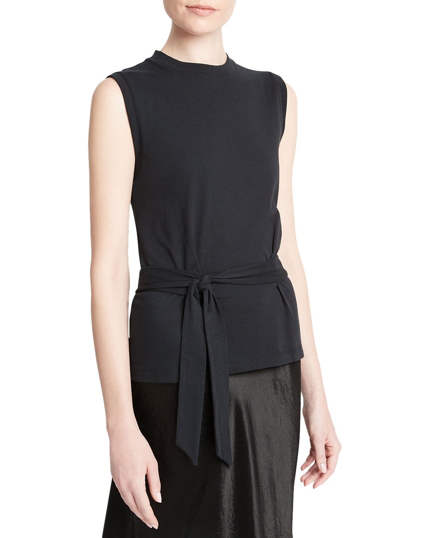 VINCE VINCE SLEEVELESS WRAP TOP