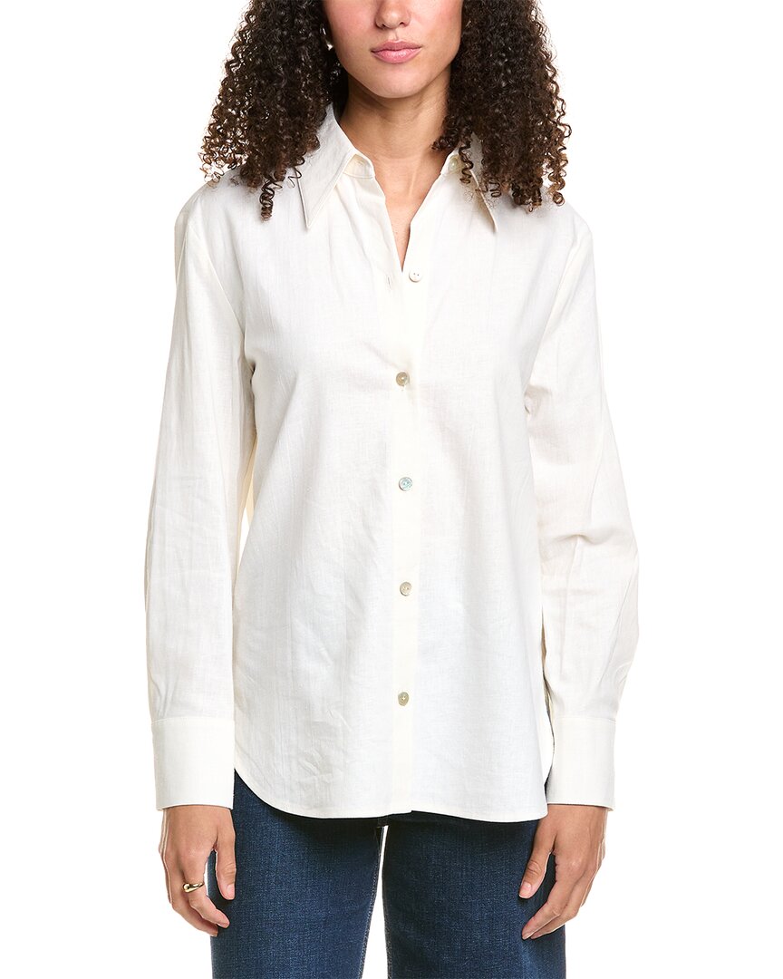 Shop Vince Relaxed Button-down Linen-blend Shirt