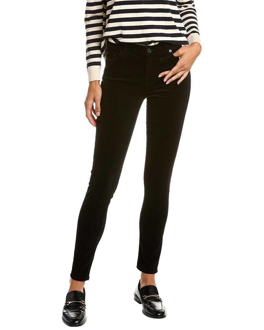 7 For All Mankind High-waist Black Super Skinny Jean In Black