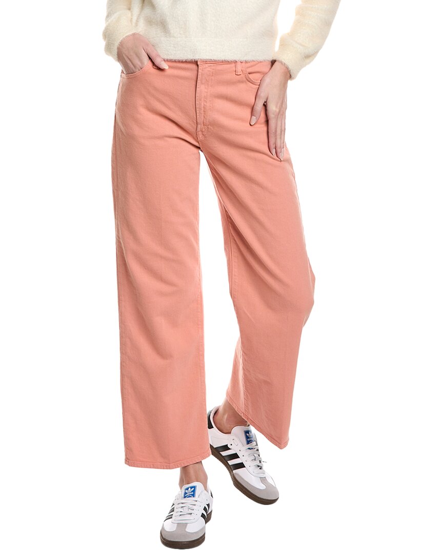 Mother The Dodger Ankle Linen-blend Mango Straight Leg Jean In Orange
