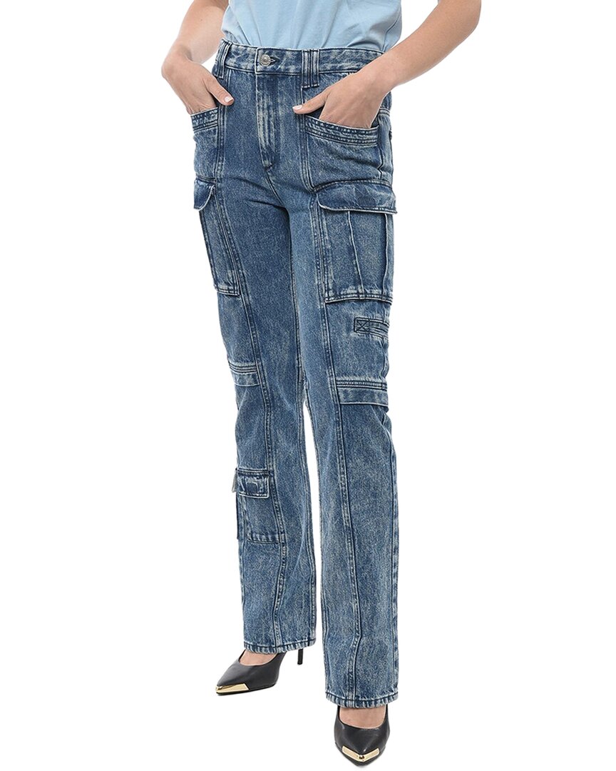 Shop Isabel Marant Dark Wash Vokaio Cargo Jean In Blue
