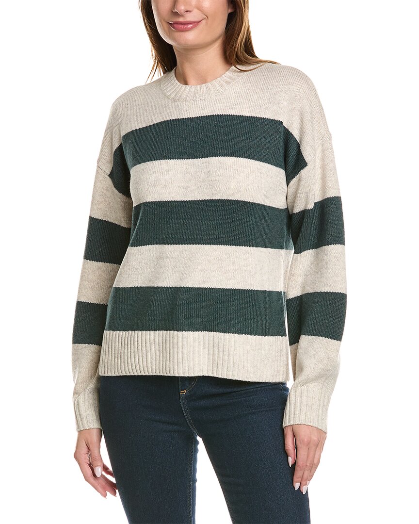 Shop Splendid Stripe Wool-blend Sweater In Beige